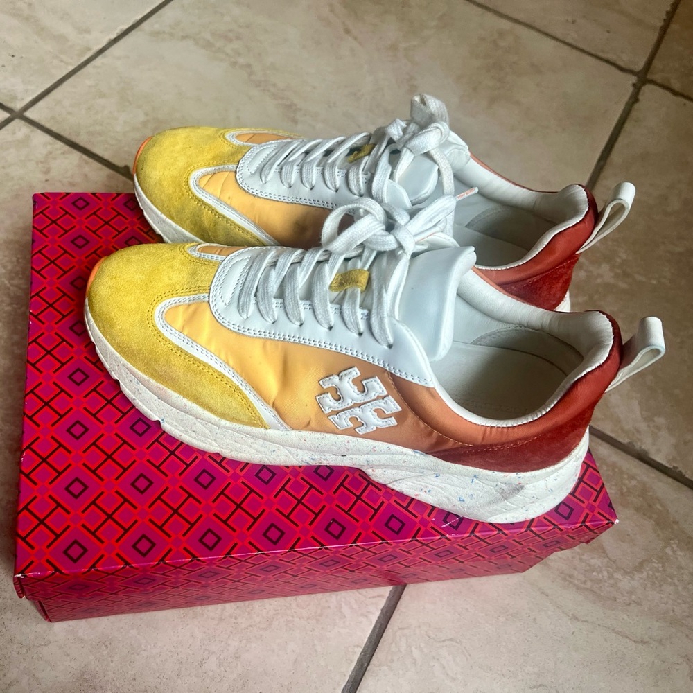 Tory Burch Women's Yellow and Orange Sneakers